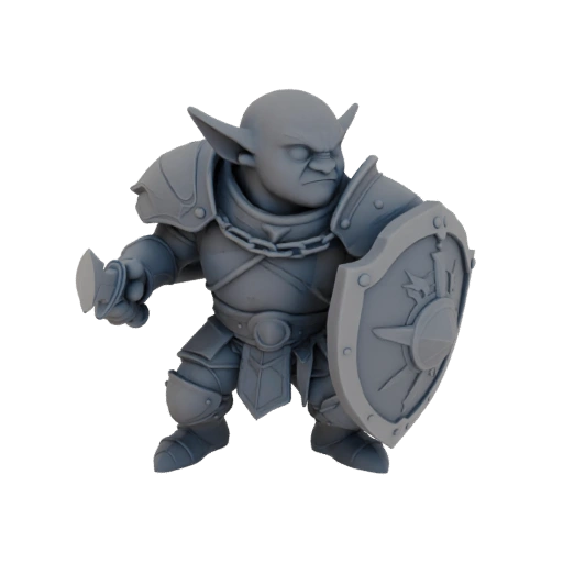 Miniatura STL de Duende Arquero de Fantasía - Muro de Escudos