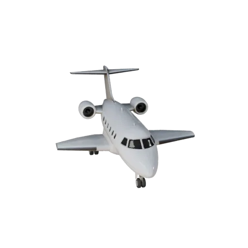 Modèle 3D d'avion privé, vue studio trois-quarts, actif de véhicule prêt pour l'animation avec équilibre des ailes, lisibilit