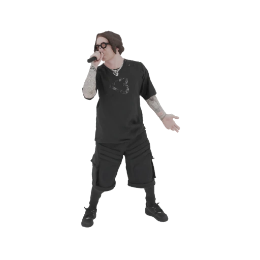 Rapper with Microphone 3D Model