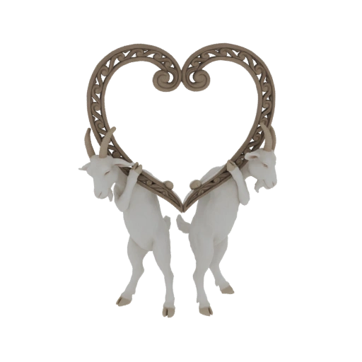 Heart Frame with Two Goats