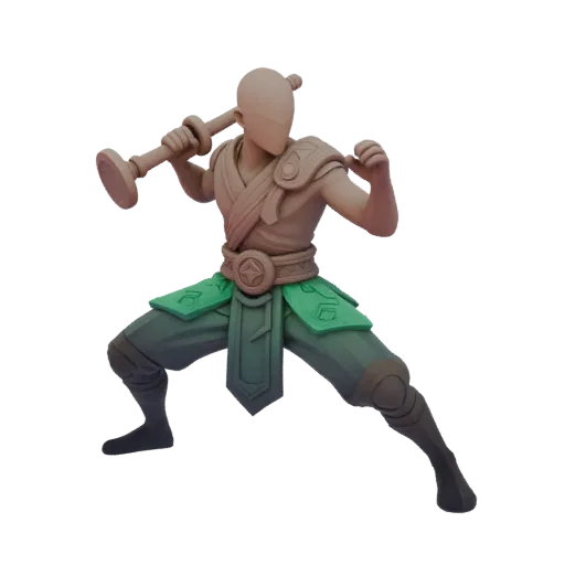 Fantasy Monk Miniature STL - Attack