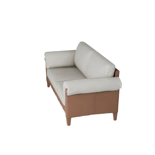 Sectional Loveseat 3D model, living room, three-quarter front view, Unreal Engine viewport, woven fabric detail.