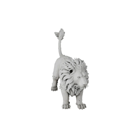 León Blanco de Alto Poligonaje - Modelo 3D STL Detallado para Impresión