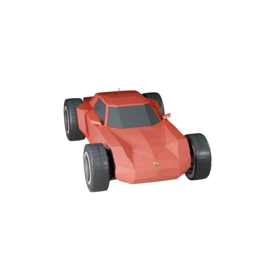 Low Poly Roadster 3D Model for Unity & Unreal PBR Asset