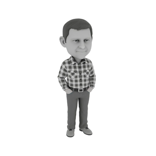 Casual Man Bobblehead 3D Model