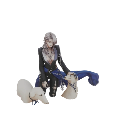 Elegant Man with Two Dogs