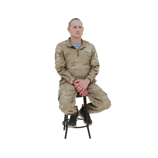 Soldier Sitting on Stool 3D Model