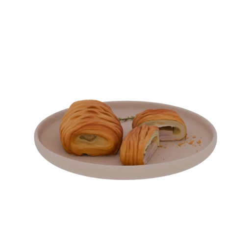 Ham and Cheese Croissant 3D Model