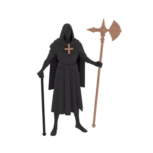 مجسم مصغر STL لـ Dark Elf Cleric من عالم الفانتازيا المظلمة، عرض ثلاثي الأبعاد على الطاولة، مجسم مصغر قابل للطباعة بالراتنج ل
