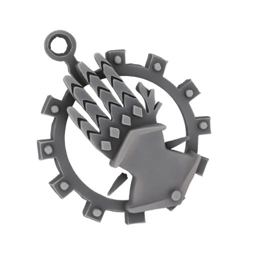 Cogwheel and Feathered Hand Emblem