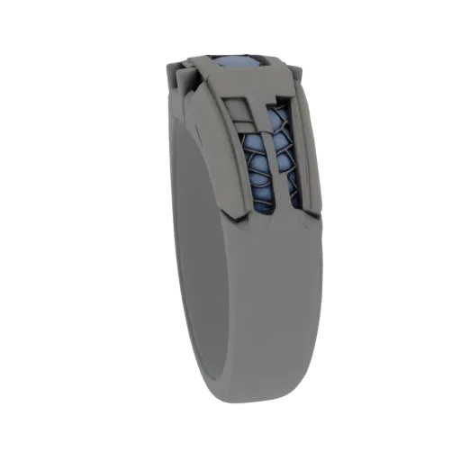 Diamond Halo Cocktail Ring 3D model, three-quarter front view, AR viewer studio render, diamond setting.