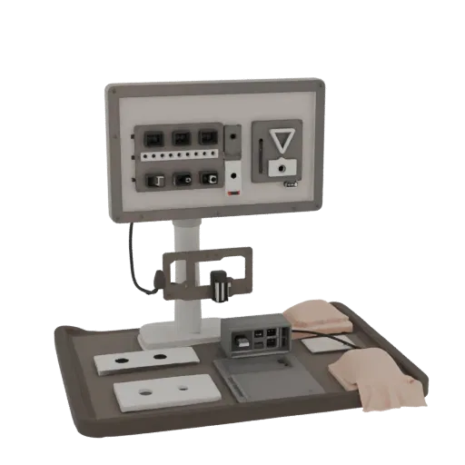 Nursing Training Monitor Realistic 3D model, three-quarter studio render, showing neutral plastics, form detail.