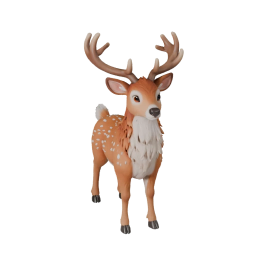 Modello 3D Cervo Cartone Animato - Asset Stilizzato per Animazione | Royalty-Free