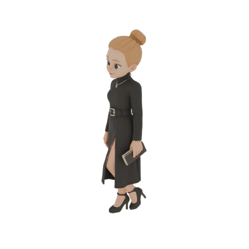 Elegant Woman in Black Dress