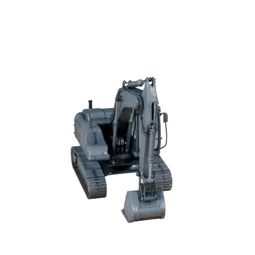 Roadwork Excavator Product Viz 3D model, three-quarter studio product render, showing painted steel, form detail.