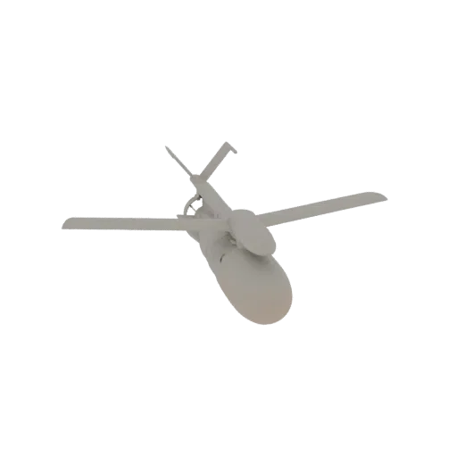 3D model of a futuristic Unmanned Aerial Vehicle with prominent forward-swept wings, shown against a plain background.