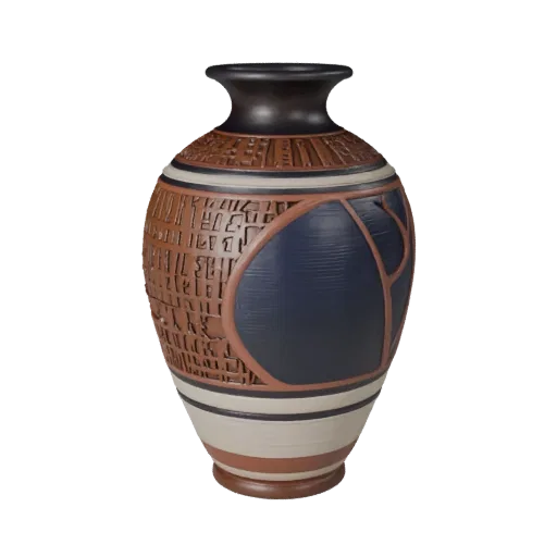Handmade Vase 3D model, living room, three-quarter front view, Unreal Engine viewport, ceramic detail.