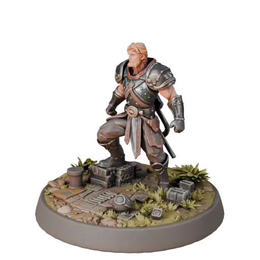 Dungeon Miniature Scene high poly 3D model preview showing layered parts, studio close-up view, depth and display scale