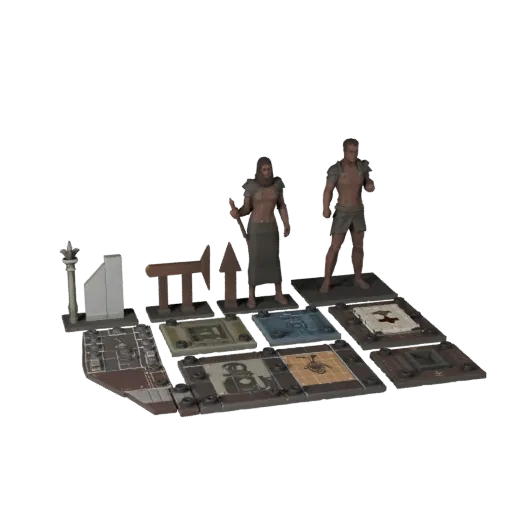 Dungeon Meeple Set modular kit 3D model preview showing scale, top-down kitbash view, icon shape and table readability