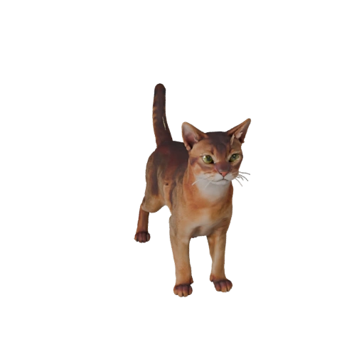 Modèle 3D de Chat Abyssin pour Blender - Asset PBR avec Textures