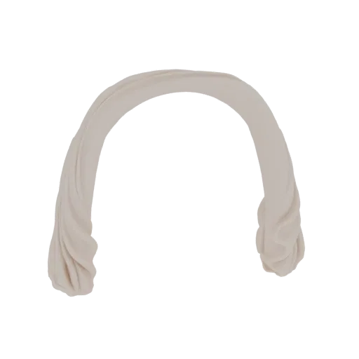 3D model of an elegant, cream-colored headband with a smooth, twisted design.