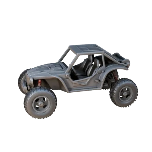 Modèle 3D STL de Buggy des Sables Imprimable, vue d'affichage isométrique, atout de véhicule prêt à imprimer avec lignes de c