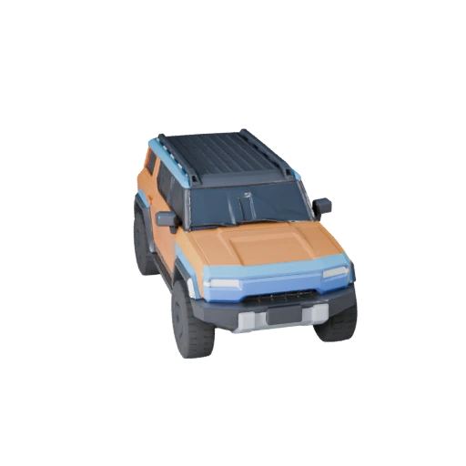 Modelo 3D Cyber SUV - Ativo de Jogo Estilizado Low Poly