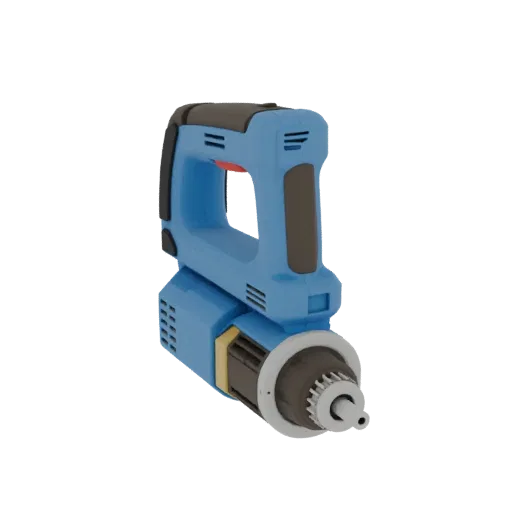 Compact Drill Printable 3D model, isometric STL render, showing molded plastic, ergonomic handles.