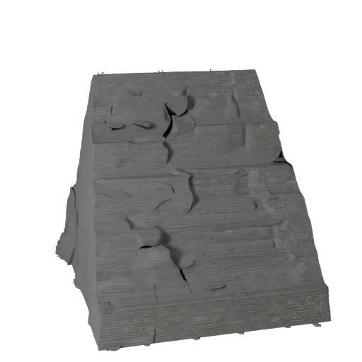 Mountain Scree Slope Modular 3D model, isometric modular kit view, showing stratified stone, rock faces.