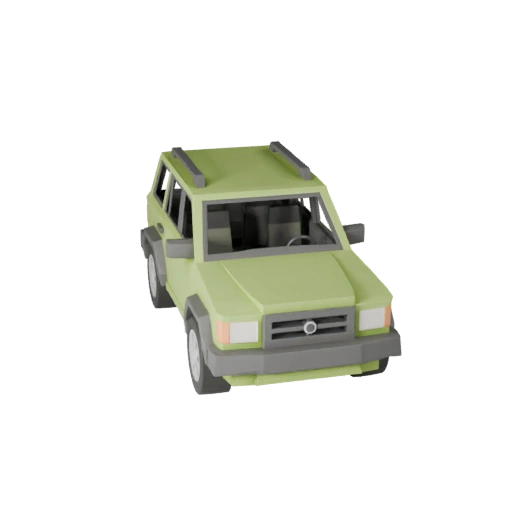 Modelo 3D Station Wagon Baixo Poli para Unity e Unreal (Legacy)