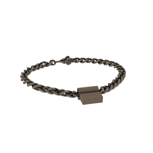 Statement Chain Necklace product viz 3D model, top-down studio render, showing necklace form, surface, and scale cues.