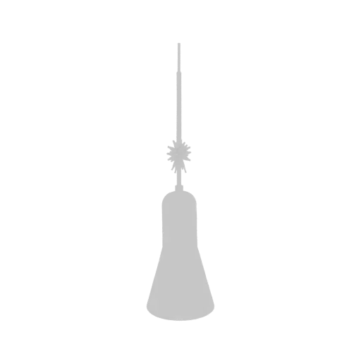 3D model of a gray lightning rod with a decorative star-shaped finial against a white background.