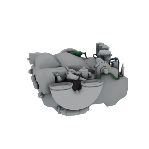 Complex Engine Assembly 3D Model