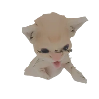 Render del modello 3D di una graziosa statua di Volpe Fennec con grandi orecchie, pelliccia color sabbia ed espressione gioco