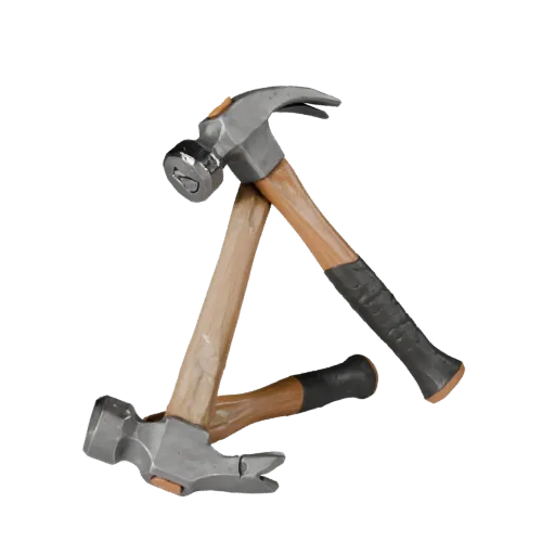 Vintage Hammer High Poly 3D model, close-up studio render, showing painted metal, functional silhouettes.