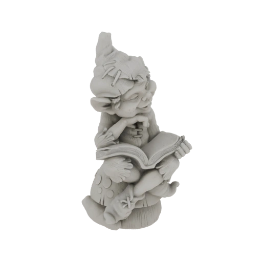 Reading Gnome Figurine 3D Model