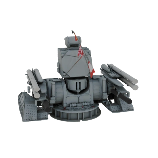 Heavy Automated Turret with Missile Pods and Flags