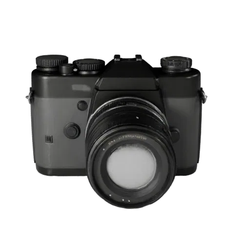 Vintage Camera High Poly 3D model, close-up studio render, showing textured grips, lens barrels.