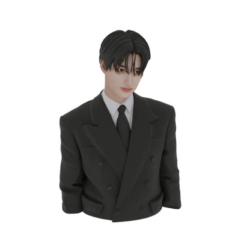 Young Man in Black Suit 3D Model