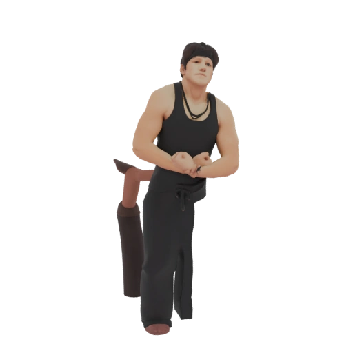 Martial Artist Flexing 3D Model