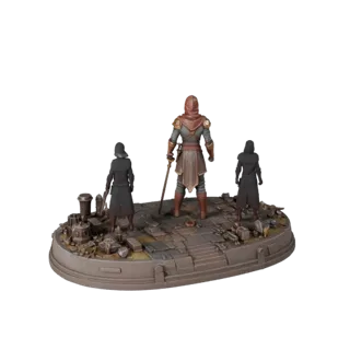 Anteprima modello 3D ad alto poligonaggio Vignetta Battaglia Sotterranea che mostra parti stratificate, vista ravvicinata in