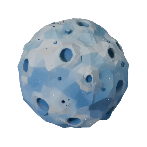 Modelo 3D low poly Campo de Asteroides Gigante Gasoso, vista de três quartos do viewport do jogo, mostrando rocha, escala do