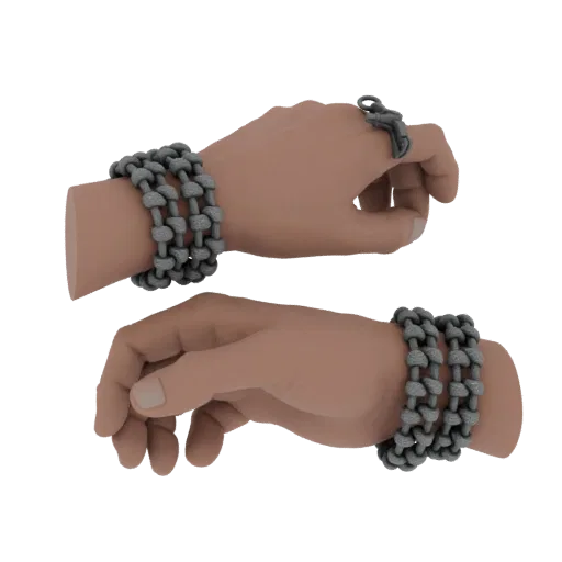Beaded Bangle collectible detail 3D model, isometric studio render, showing bracelet silhouette and surface contrast.