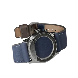 Pulseira de Relógio Formal Modelo 3D de Alta Poligonagem, renderização de estúdio em close-up, mostrando couro, forma de tira