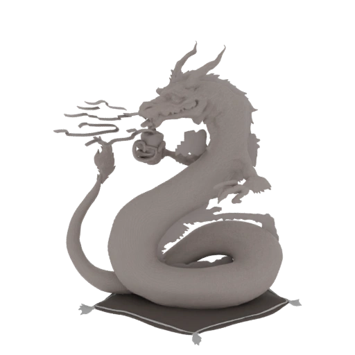 Dragon with Rose on Pillow