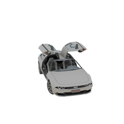 1980s DeLorean DMC-12 with Gullwing Doors Open