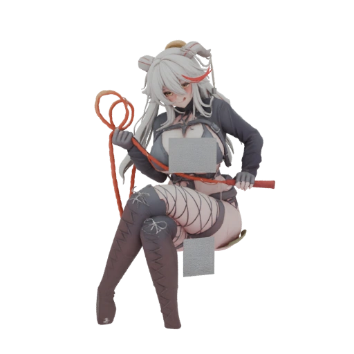BDSM Bunny Girl with Whip 3D Model