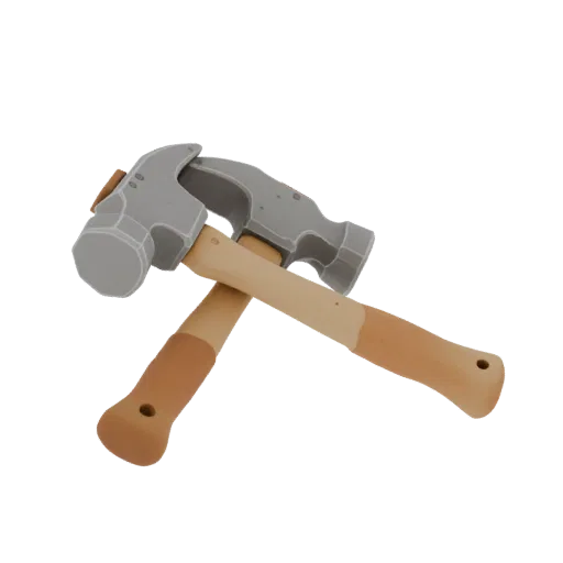 Worn Hammer Printable 3D model, isometric STL render, showing painted metal, functional silhouettes.