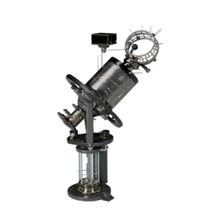 Sternkarten-Tracker 3D-Modell, Dreiviertel-Frontansicht, Unreal Engine-Viewport, zeigt Metallrohre, Formdetails.