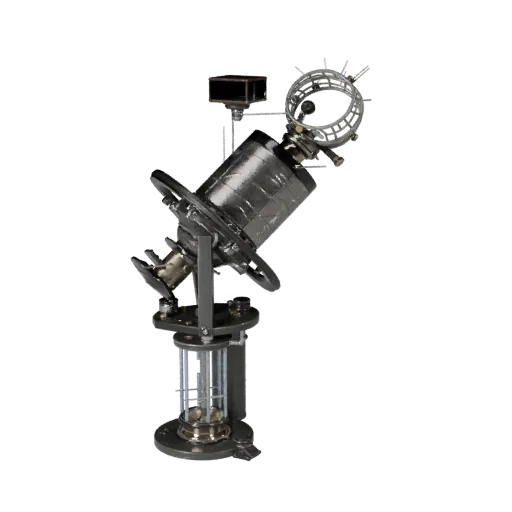 Classroom Star Tracker 3D model, three-quarter front view, Unreal Engine viewport, showing metal tubes, form detail.
